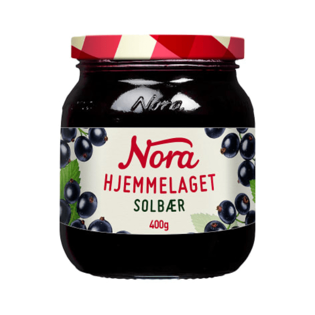 Nora Homemade Blackcurrant Jam 400g – Solbærsyltetøy Hjemmelaget - Scandi Candy Swedish Candy Shop