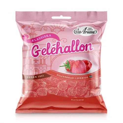 Raspberry Jelly Candies 80g - Gelehallon - Scandi Candy Swedish Candy Shop