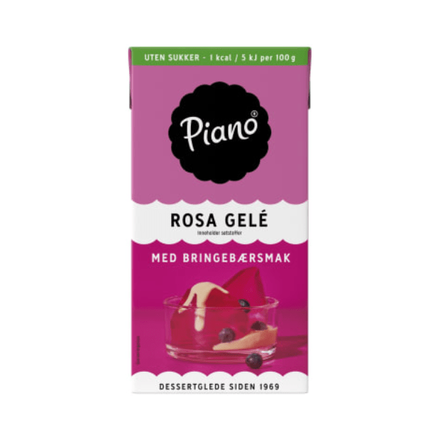 Raspberry Jelly Pink no Sugar 500ml – Bringebærgele Rosa uten Sukker Piano - Scandi Candy Swedish Candy Shop