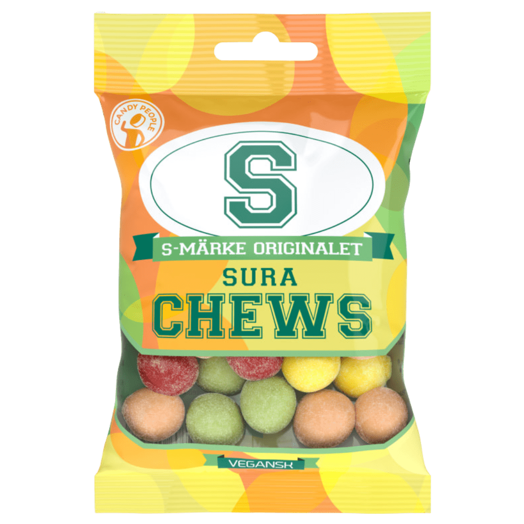 S - Märke Chews Sour Fruit Balls 70g - Scandi Candy Swedish Candy Shop