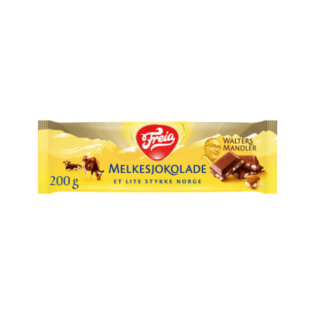 Walters Mandler Milk Chocolate 200g Freia – Walters Mandler Melkesjokolade - Scandi Candy Swedish Candy Shop