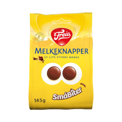 Milk Buttons Mini Bites Chocolate 145g (Freia) – Norwegian Melkeknapper