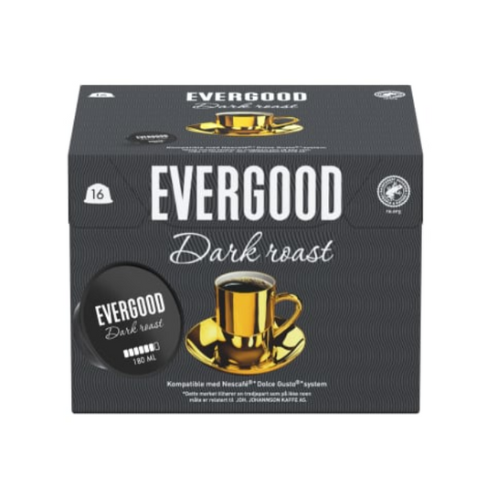 Evergood Dark Roast Coffee Capsules 16pcs – Kaffekapsler Mørkbrent