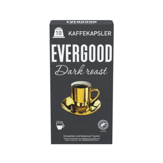 Evergood Dark Roast Coffee Capsules 10pcs – Kaffekapsler Mørkbrent