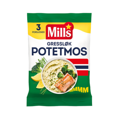 Mills Mashed Potatoes with Chives 90g – Potetmos med Gressløk