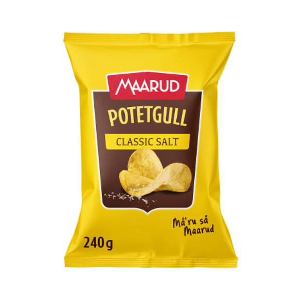 Salted Potato Chips 240g Maarud Potetgull Salt