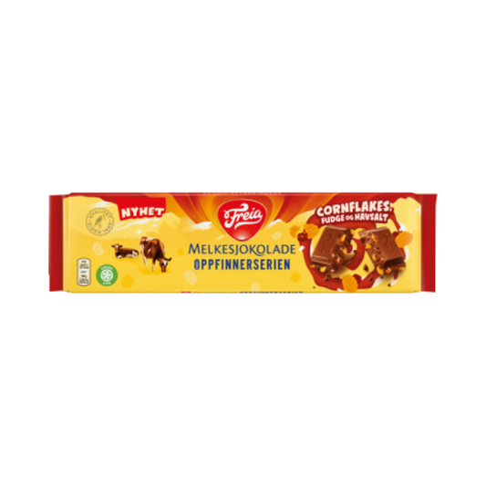 Milk Chocolate Cornflakes & Fudge & Sea Salt 190g (Freia)