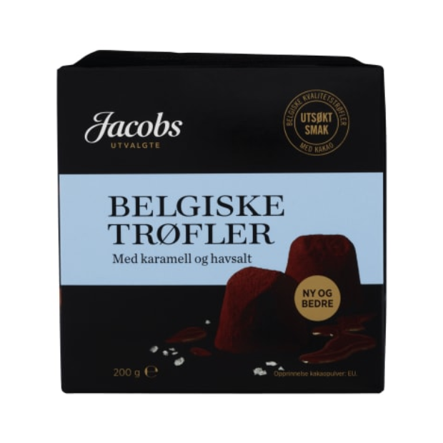 Belgian Truffles with Caramel & Sea Salt 200g (Jacobs) – Belgiske Trøfler Karamell & Havsalt