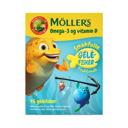 Möller's Omega-3 Gummy Fish Fruit 45pcs – Möller's Omega-3 Geléfisk Frukt