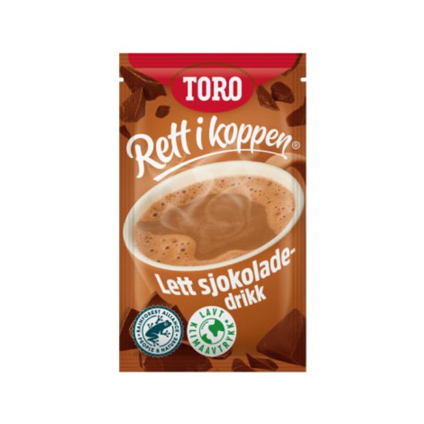 Right in the Cup Chocolate Drink Light 10x14g – Sjokoladedrikk Lett 10x14g Rett i Koppen Toro