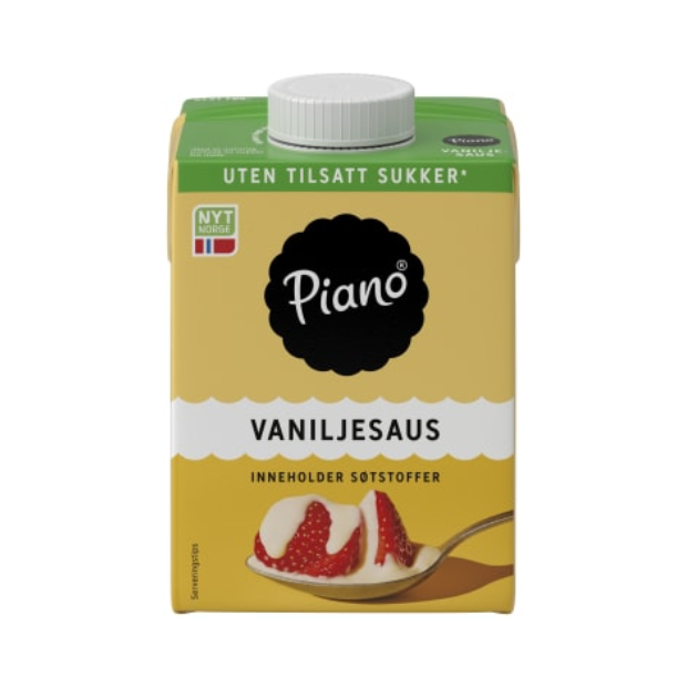 Piano Vanilla Sauce Sugar-Free 0.5L – Vaniljesaus uten sukker