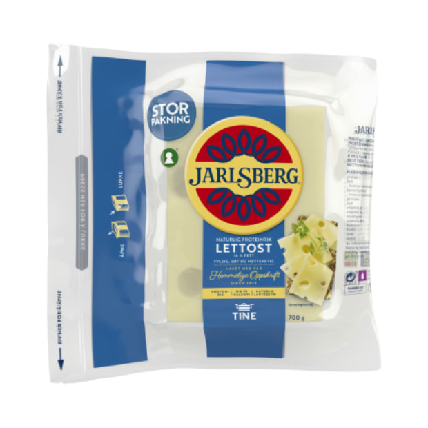 Jarlsberg Lite Cheese 700g 16% Fat Tine Jarlsberg Lett