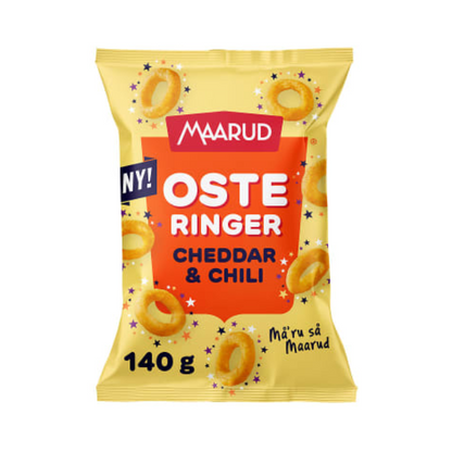 Maarud Osteringer Cheddar & Chili 140g – Osteringer Cheddar & Chili