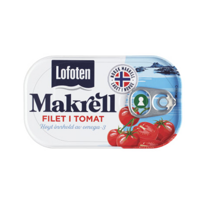 Original Mackerel in Tomato 110g – Makrell i Tomat by Lofoten