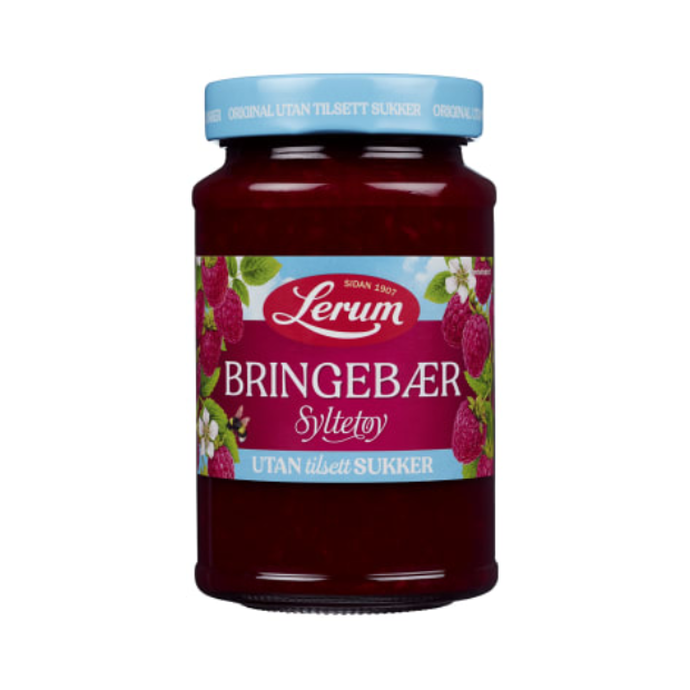 Raspberry Jam without Sugar 435g Lerum - Bringebærsyltetøy u/Sukker