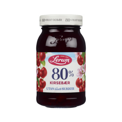 Cherry Jam, 340g Lerum - Kirsebærsyltetøy