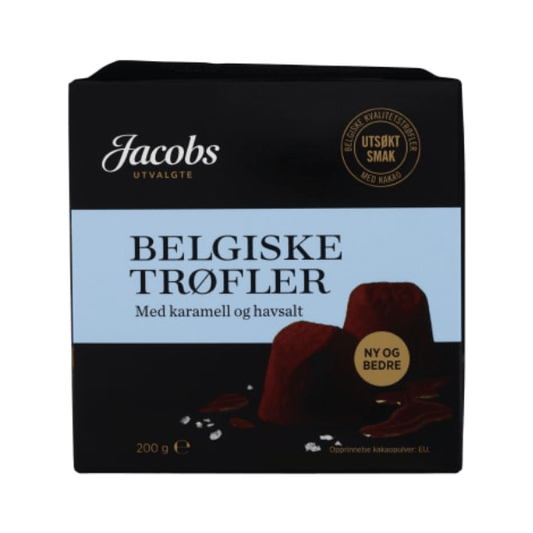Belgian Truffles with Caramel & Sea Salt 200g (Jacobs) – Belgiske Trøfler Karamell & Havsalt - Scandi Candy Swedish Candy Shop