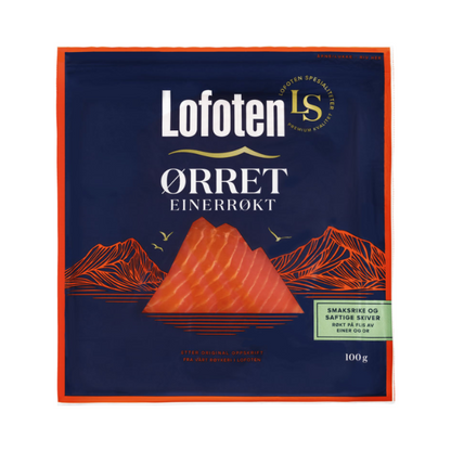 Lofoten Smoked Trout Sliced 100g – Ørret Røkt Skivet