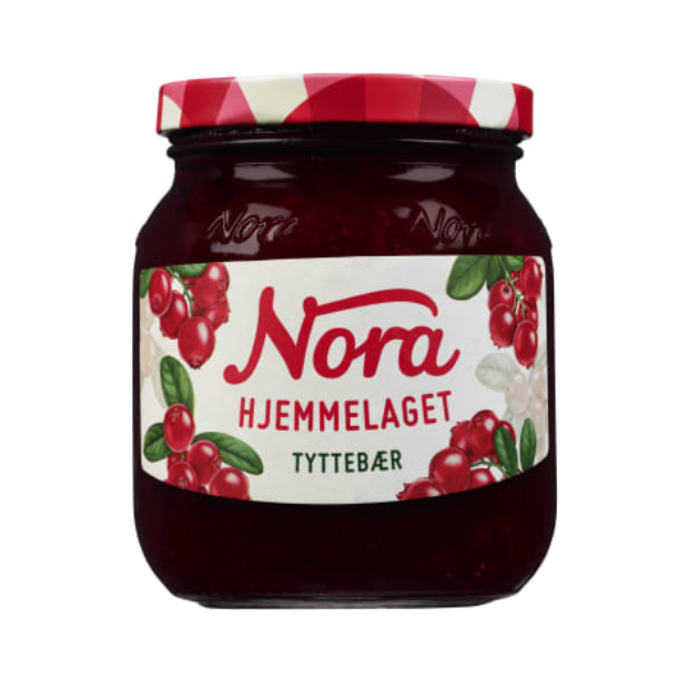 Nora Homemade Lingonberry Jam 400g – Hjemmelaget Tyttebærsyltetøy