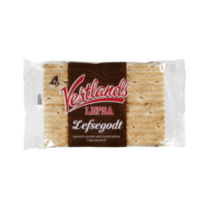 Vestlandslefsa Choco 4-Pack 230g – Lefsegodt Sjoko