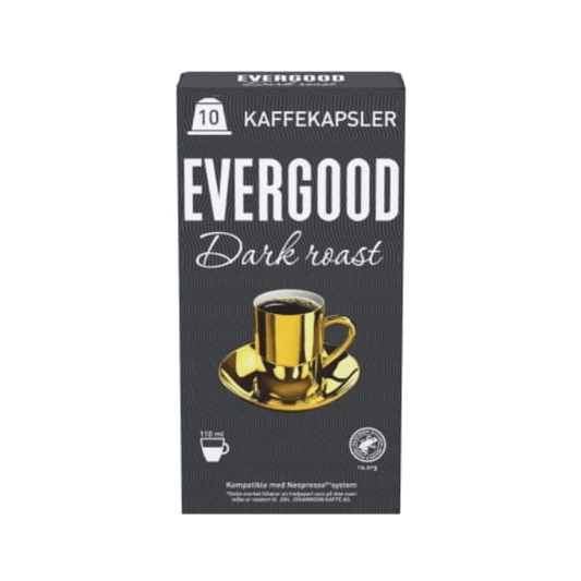 Evergood Dark Roast Coffee Capsules 10pcs – Kaffekapsler Mørkbrent - Scandi Candy Swedish Candy Shop