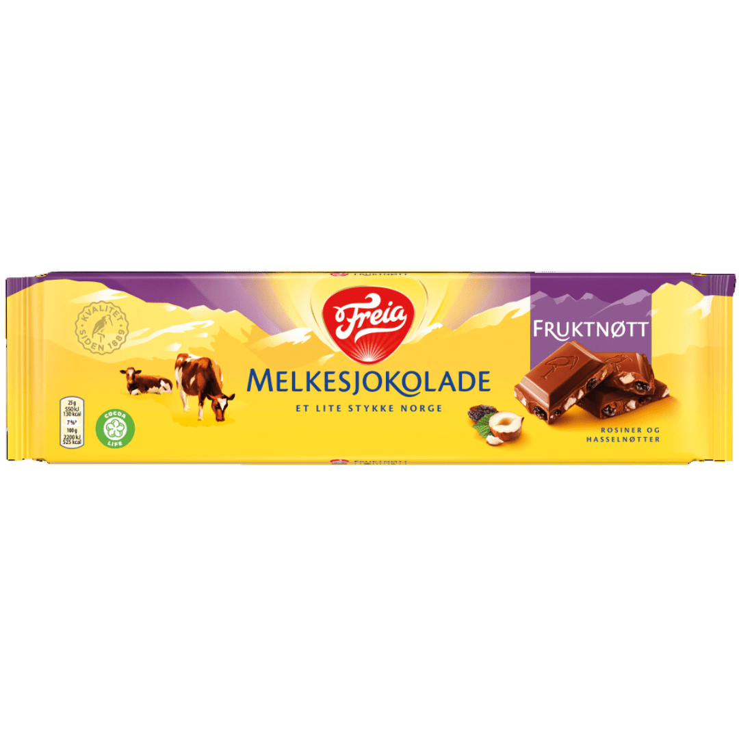 Freia Milk Chocolate Fruit & Nuts 200g - Scandi Candy Swedish Candy Shop