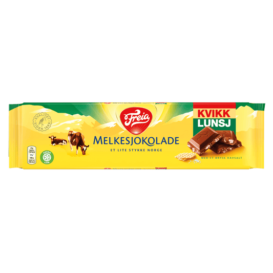 Freia Milk Chocolate with Kvikk Lunsj 200g - Scandi Candy Swedish Candy Shop