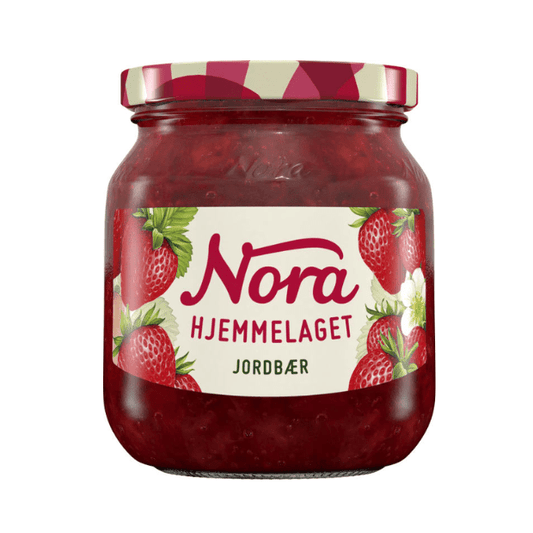 Homemade Strawberry Jam 400g Nora - Hjemmelaget Jordbærsyltetøy - Scandi Candy Swedish Candy Shop