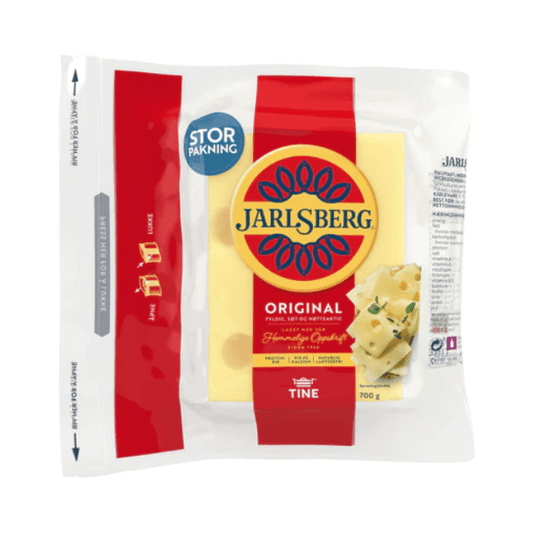 Jarlsberg Rindless Cheese 700g Tine Jarlsberg Skorpefri - Scandi Candy Swedish Candy Shop
