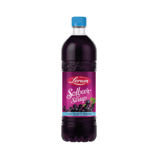 Lerum Blackcurrant Syrup without Sugar 0.75L – Solbærsirup uten Tilsett Sukker - Scandi Candy Swedish Candy Shop
