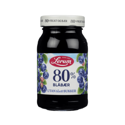 Lerum Blueberry Jam Without Sugar 330g – Blåbærsyltetøy uten Sukker - Scandi Candy Swedish Candy Shop