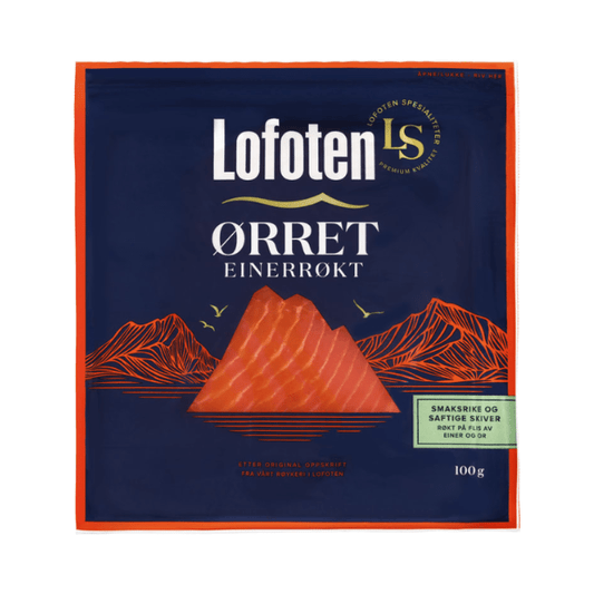 Lofoten Smoked Trout Sliced 100g – Ørret Røkt Skivet - Scandi Candy Swedish Candy Shop