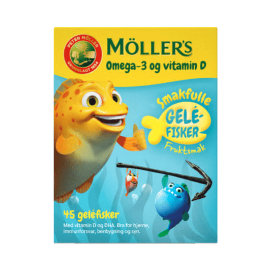 Möller's Omega - 3 Gummy Fish Fruit 45pcs – Möller's Omega - 3 Geléfisk Frukt - Scandi Candy Swedish Candy Shop