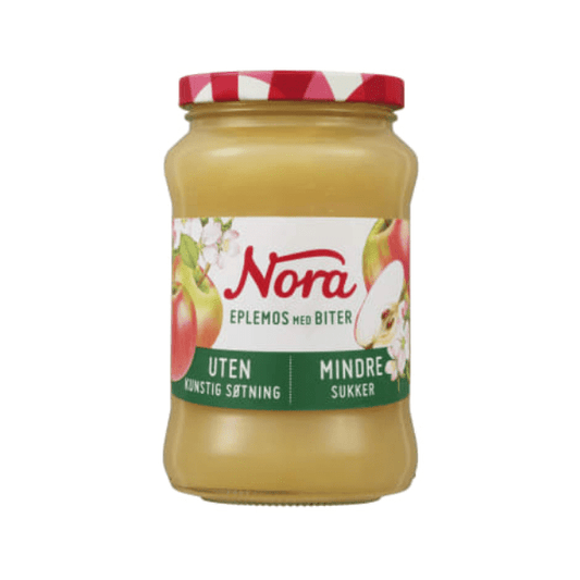 Nora Apple Sauce Less Sugar 525g – Eplemos Uten Tilsatt Sukker - Scandi Candy Swedish Candy Shop