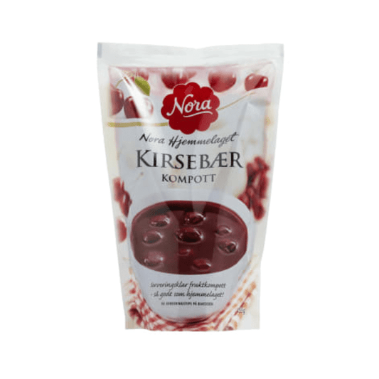 Nora Cherry Compote 455g – Kirsebærkompott - Scandi Candy Swedish Candy Shop