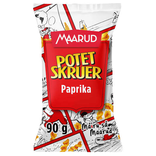Potato Screws Paprika 90g – Potetskruer - Scandi Candy Swedish Candy Shop