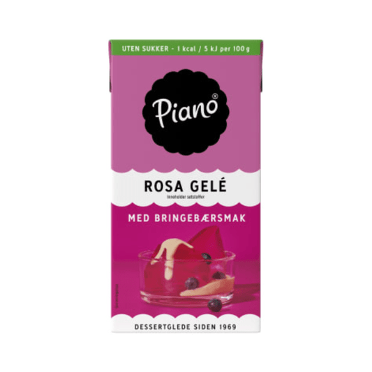 Raspberry Jelly Pink no Sugar 500ml – Bringebærgele Rosa uten Sukker Piano - Scandi Candy Swedish Candy Shop