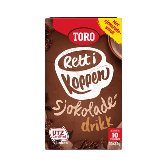 Right in the Cup Chocolate Drink 10x32g – Sjokoladedrikk 10x32g Rett i Koppen Toro - Scandi Candy Swedish Candy Shop