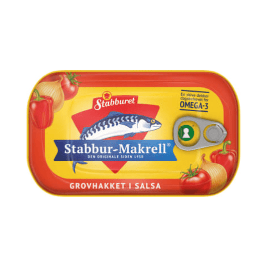 Stabbur - Makrell in Salsa 110g – Norwegian Makrell Hakket i Salsa - Scandi Candy Swedish Candy Shop