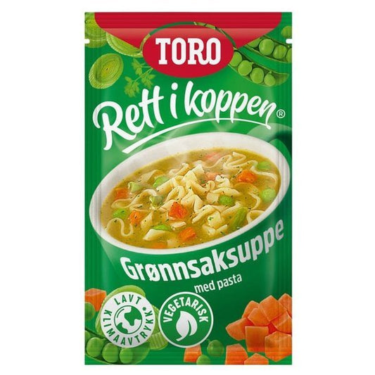 Toro Grønnsaksuppe M/Pasta 21 grams Rett i Koppen (Instant soup) - Scandi Candy Swedish Candy Shop